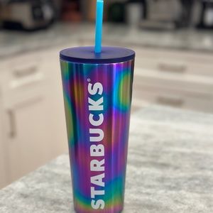 BRAND NEW Starbucks 2023 Summer Metallic Rainbow  SS Tumbler 24oz